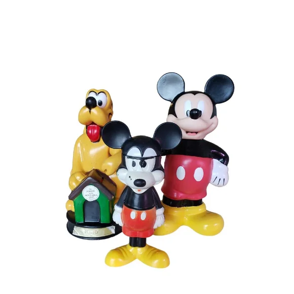 Vintage Walt Disney Land Collectibles Mickey Mouse bottles And Pluto bank - Picture 1 of 16